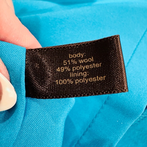 The Limited Vibrant Turquoise Wool Blend Mini Skirt - Picture 3 of 4